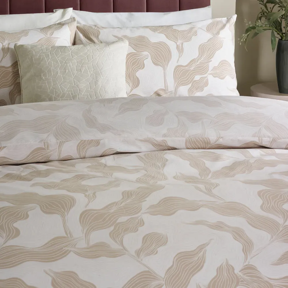 Lauro King Size Reversible Duvet Set - Cream, Cotton