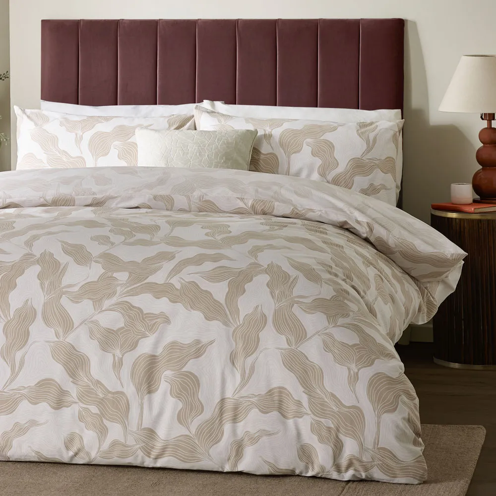 Lauro Single Duvet Set Reversible - Cream, Cotton Blend