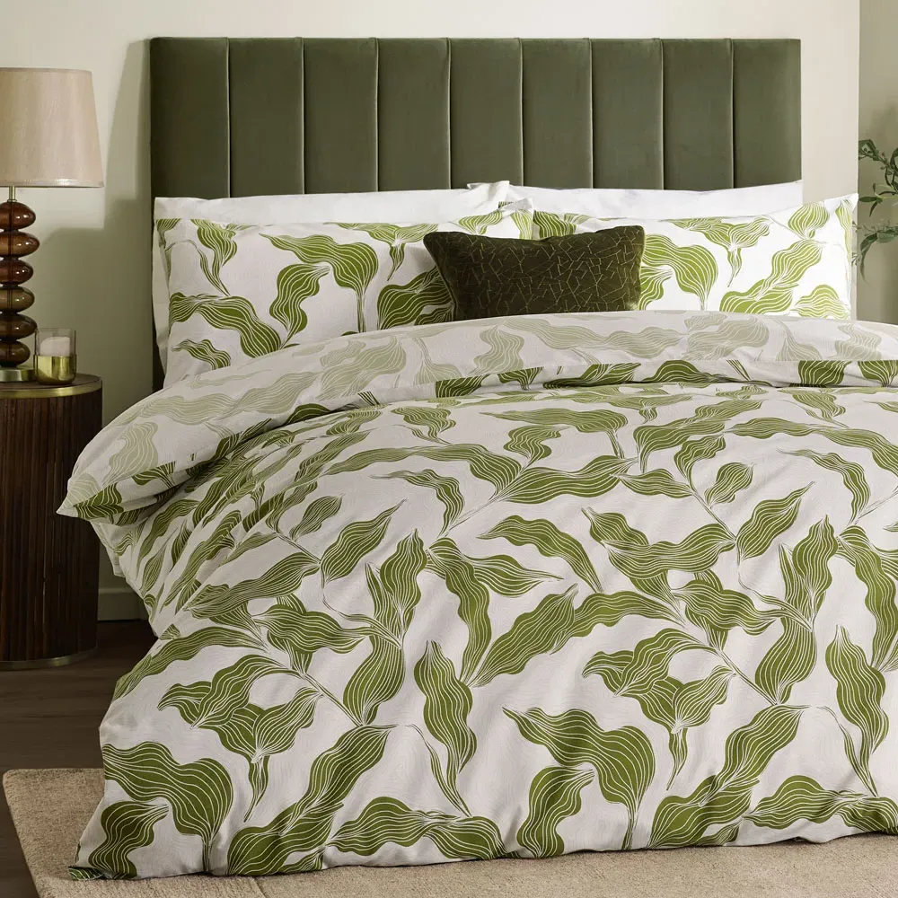 Lauro Single Duvet Set Reversible - Green, Cotton Blend