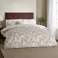 Lauro Super King Size Reversible Duvet Set - Cream, Cotton