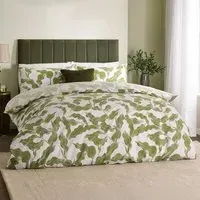 Lauro Super King Size Reversible Duvet Set - Green, Cotton