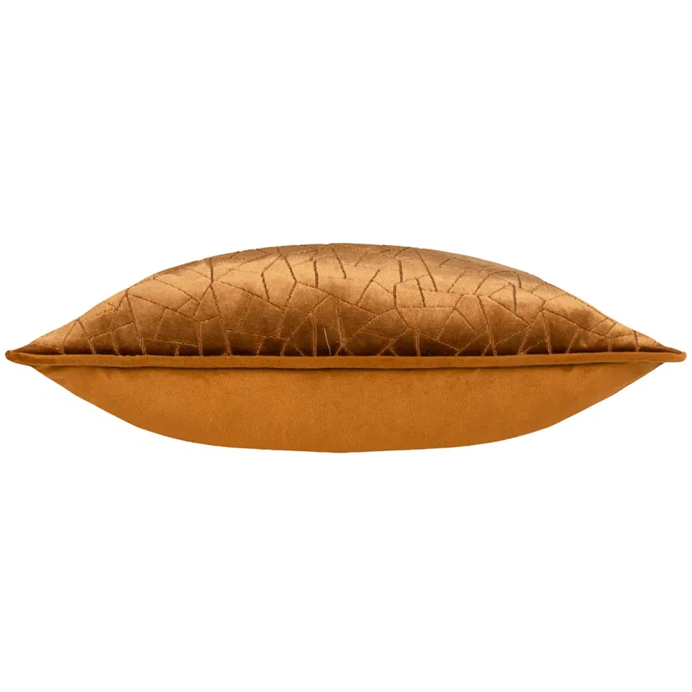 Malans Cut Velvet Piped Cushion - Bronze