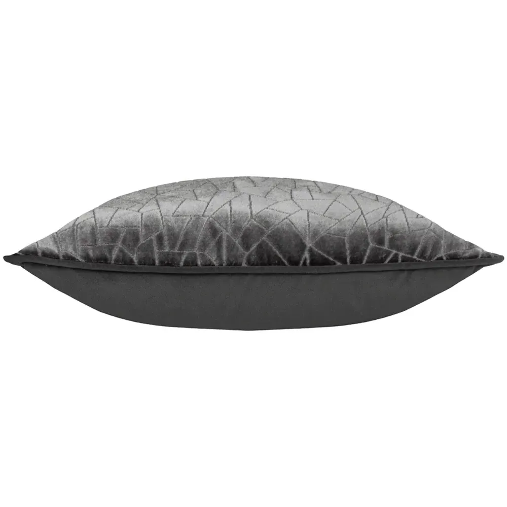 Malans Cut Velvet Piped Cushion - Stargazer Grey