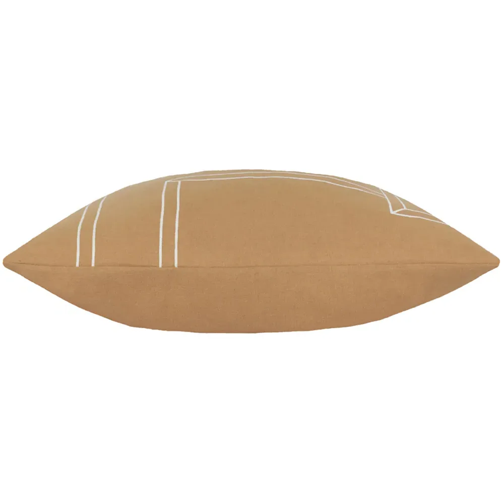 Marzena Geometric Cushion - Toffee, Cotton