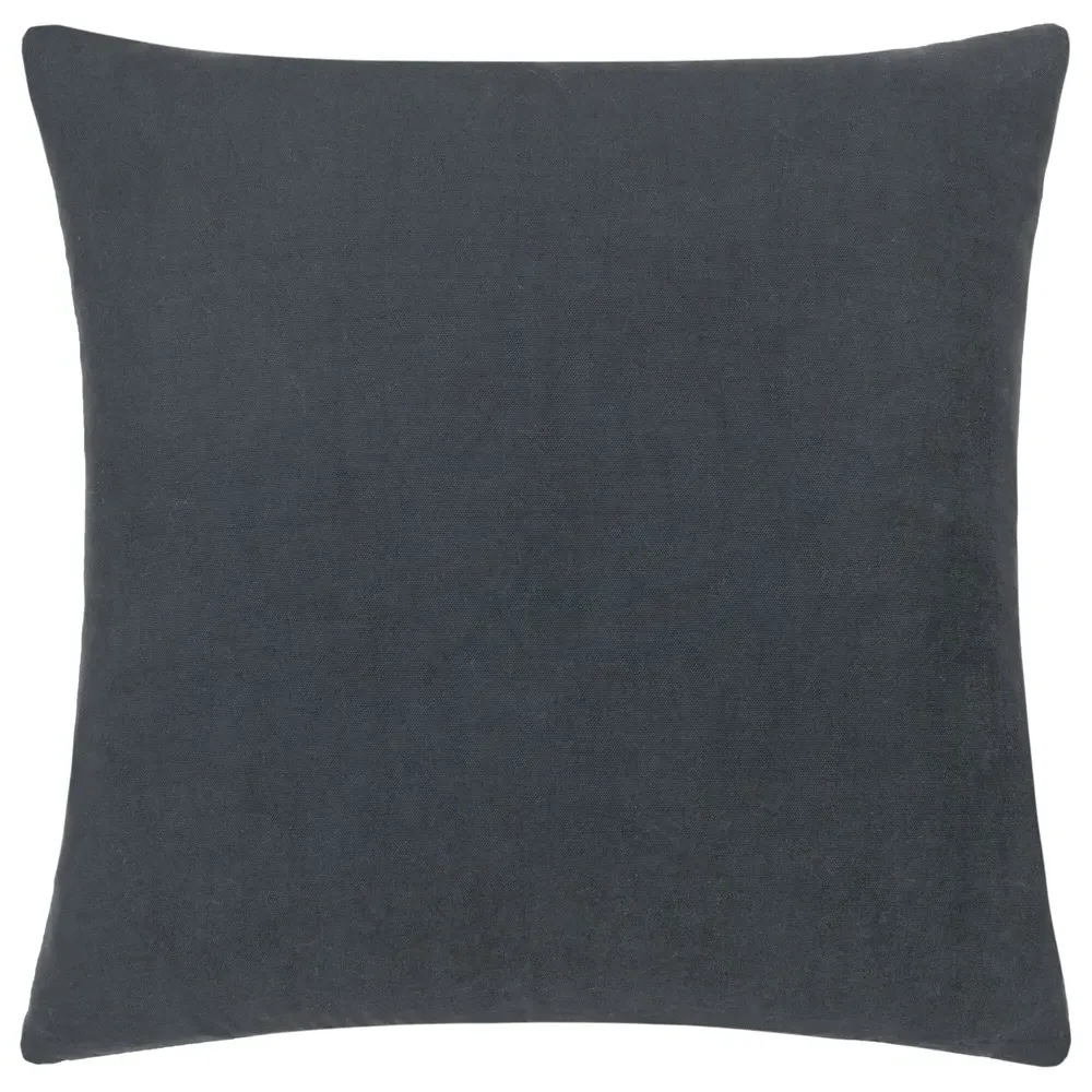 Meta Dusk Abstract Square Cushion - Grey, Cotton