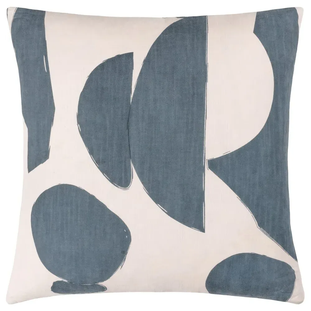 Meta Dusk Abstract Square Cushion - Grey, Cotton