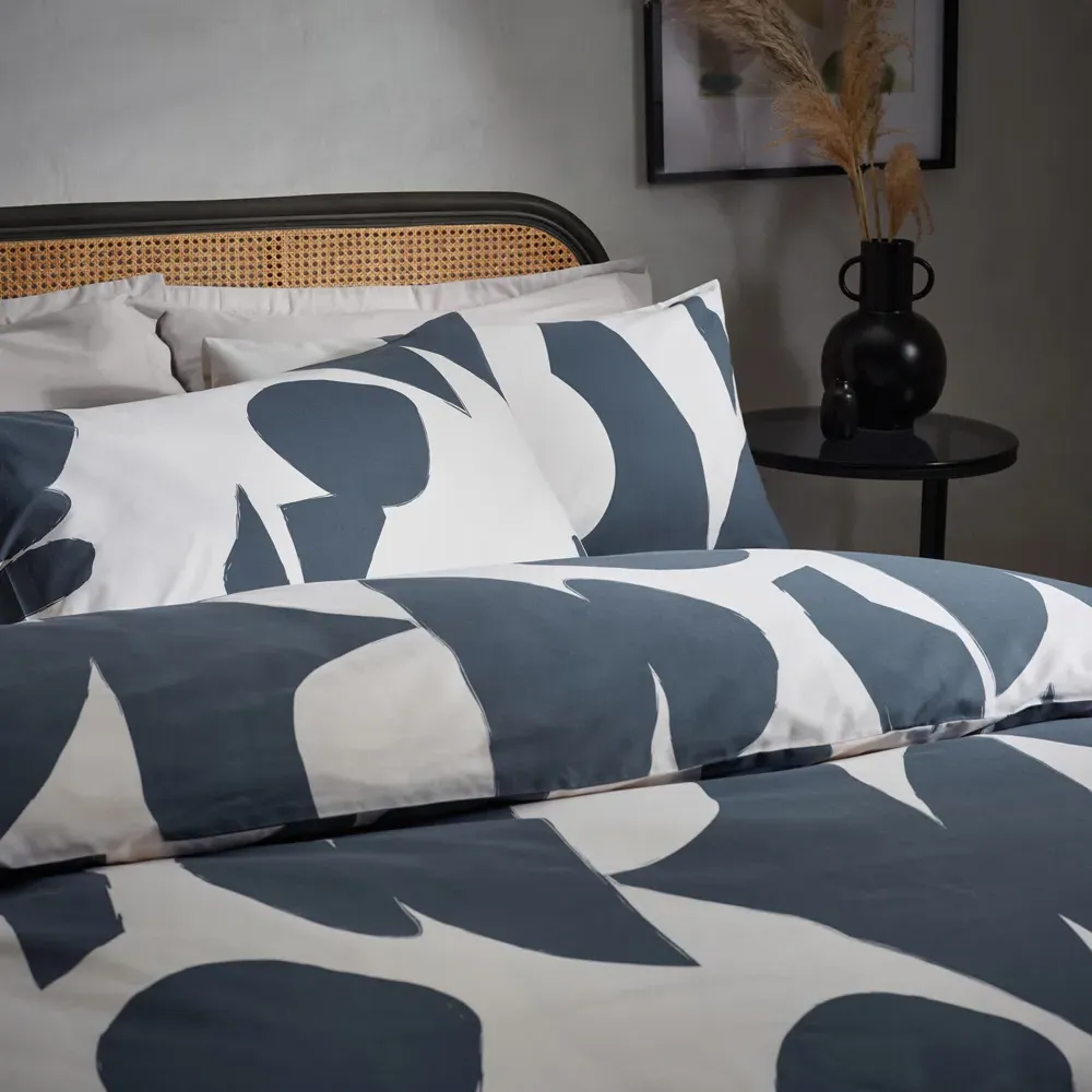 Meta Super King Duvet Set - Grey, Cotton