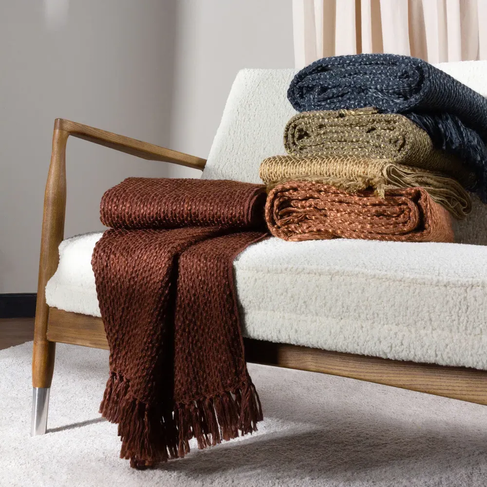 Morni Dusk Woven Tasselled Throw - Black