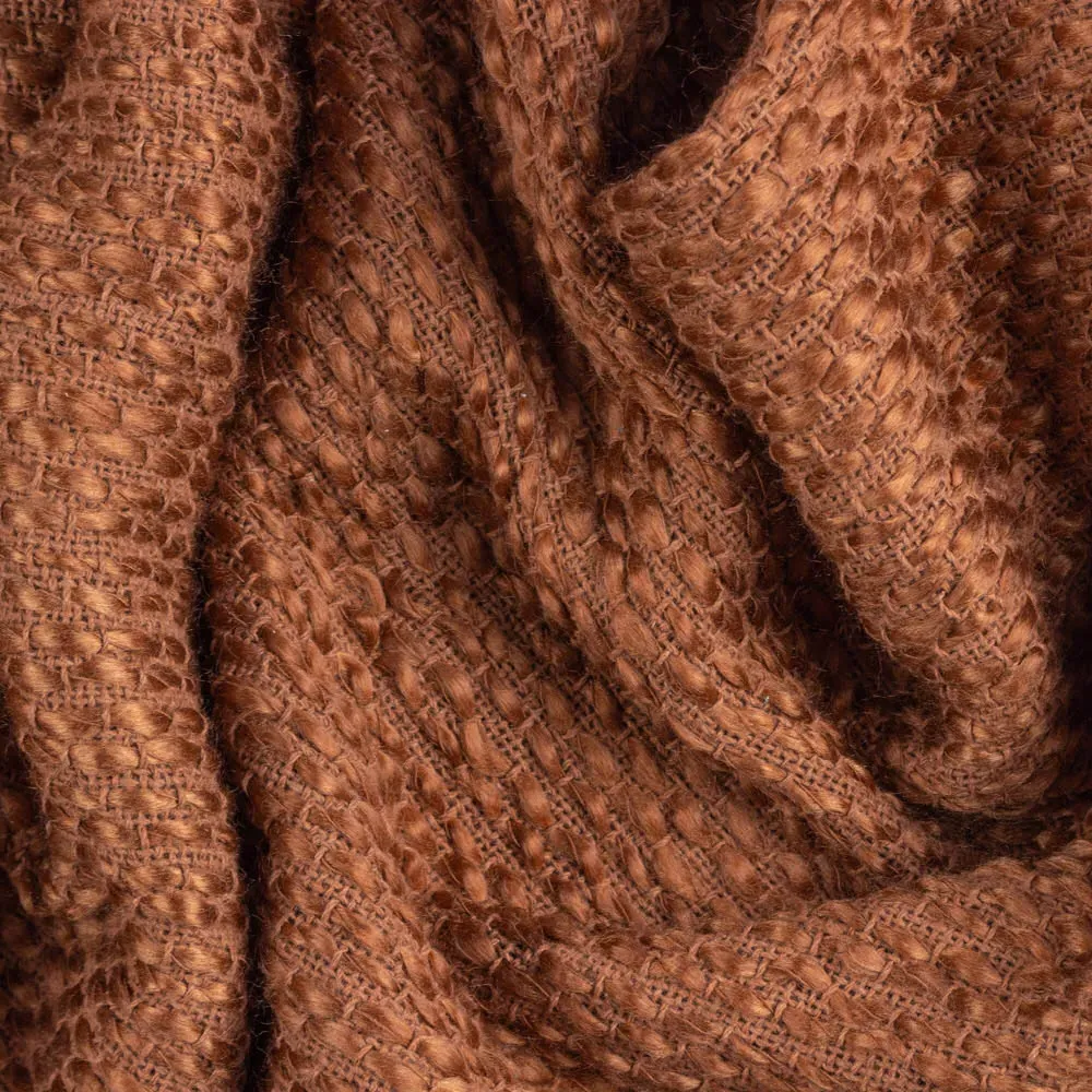 Morni Hazel Woven Tasselled Throw - Brown