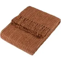 Morni Hazel Woven Tasselled Throw - Brown