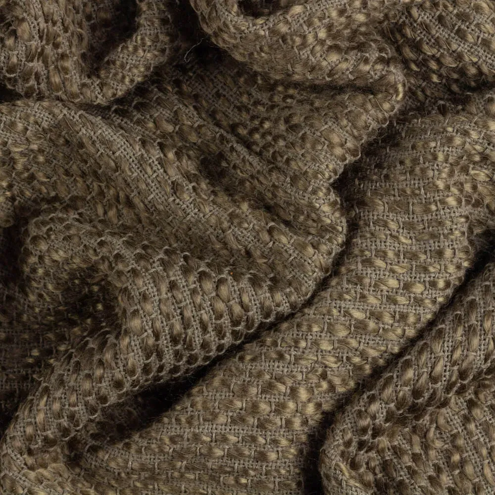 Morni Willow Woven Tasselled Throw - Brown