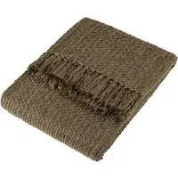 Morni Willow Woven Tasselled Throw - Brown