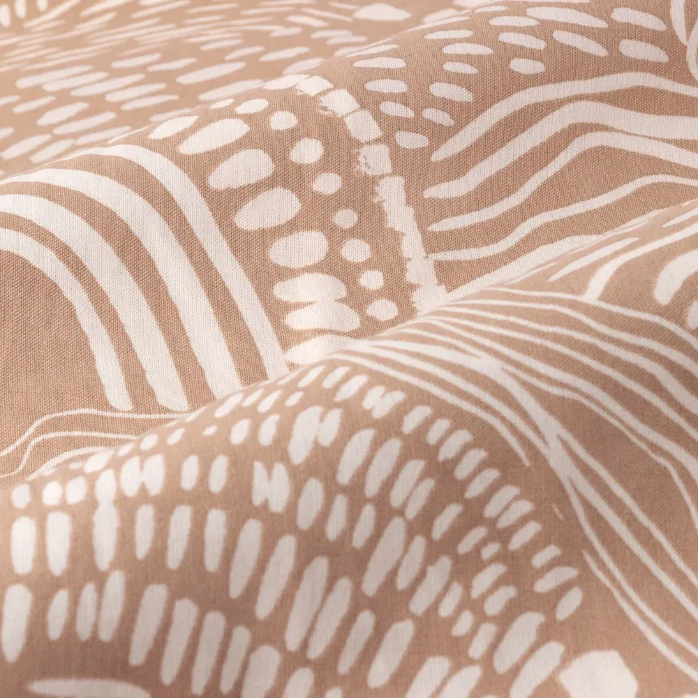 Nola Abstract Eyelet Curtains - Oat, Cotton