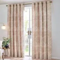 Nola Abstract Eyelet Curtains - Oat, Cotton