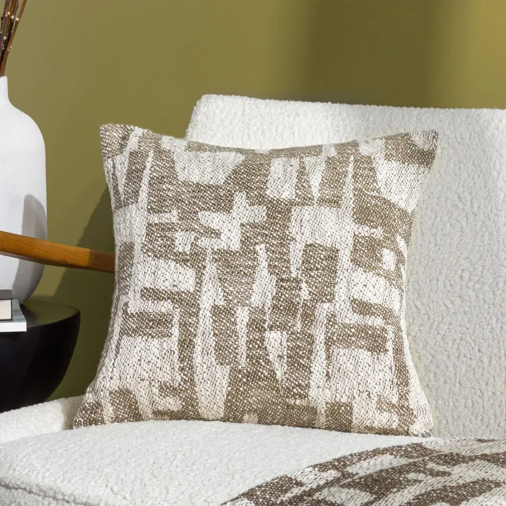 Ola Jacquard Cushion - Olive Green, Cotton