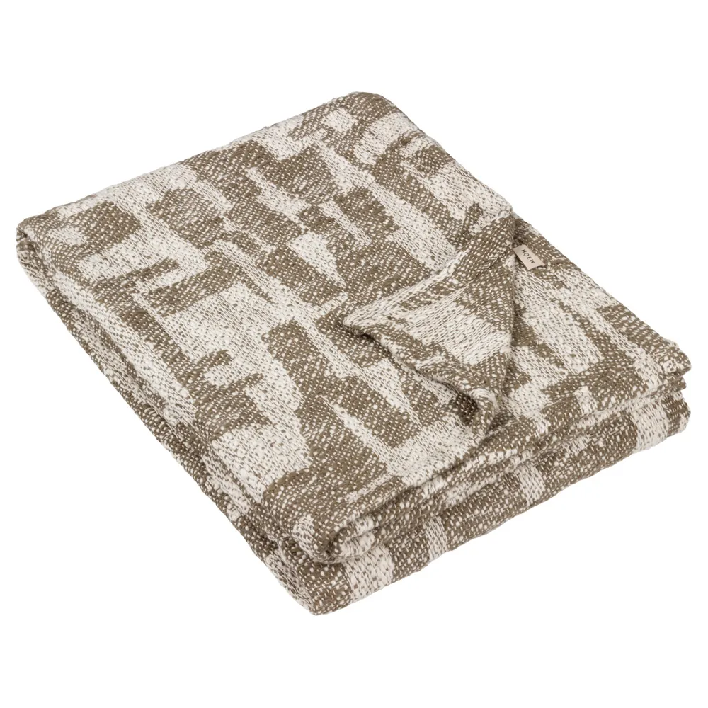 Ola Jacquard Throw - Olive Green, Cotton image