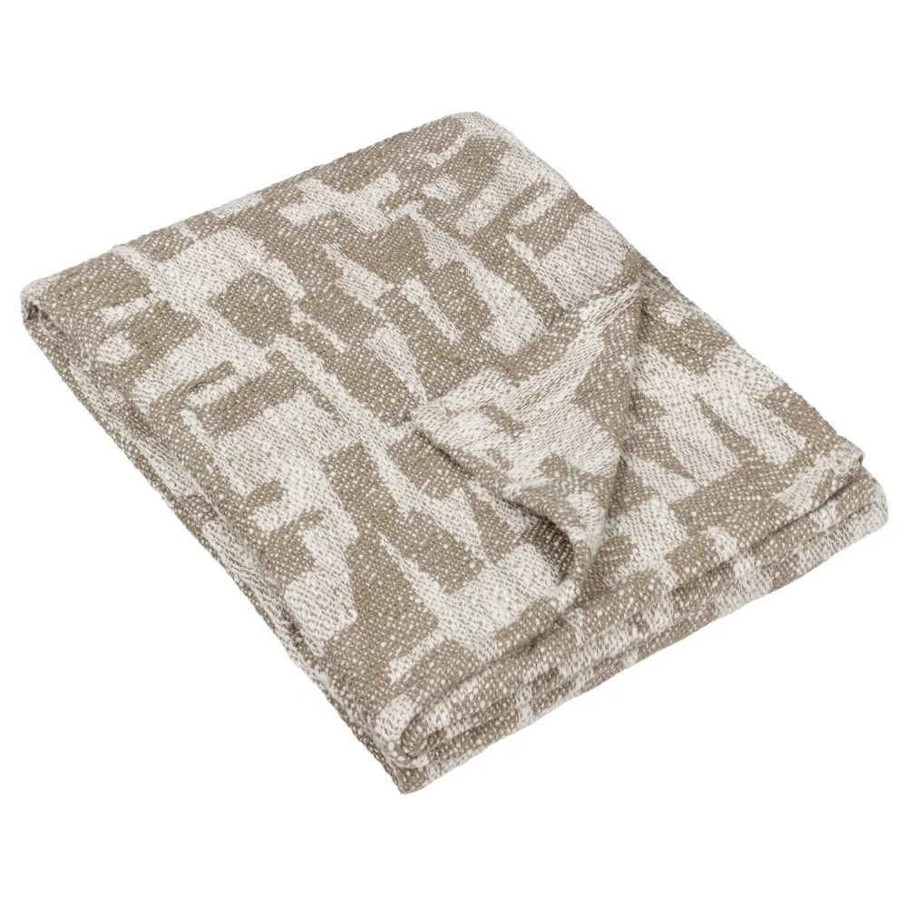Ola Jacquard Throw - Taupe, Cotton