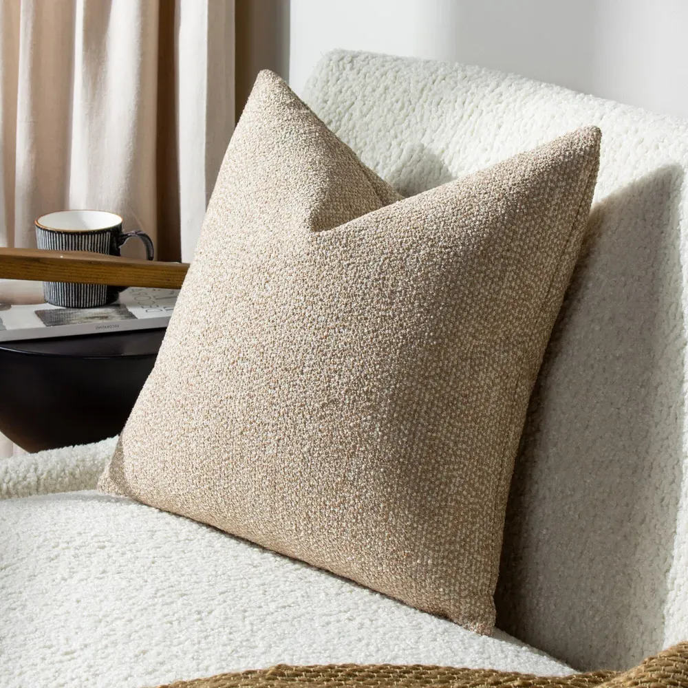 Tiona Square Woven Jacquard Cushion - Toffee, Nougat