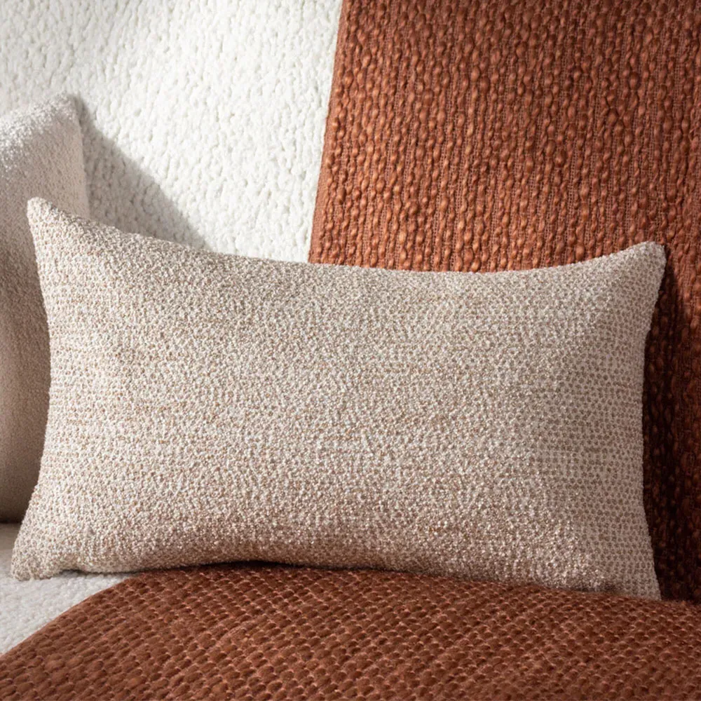 Tiona Woven Jacquard Cushion - Nougat, Toffee