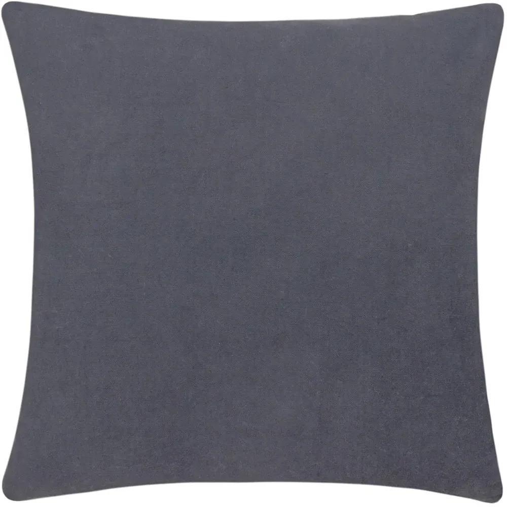 Vannes Dusk Embroidered Cushion - Grey, Cotton