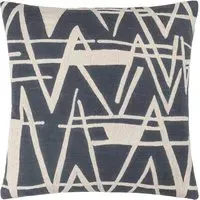 Vannes Dusk Embroidered Cushion - Grey, Cotton