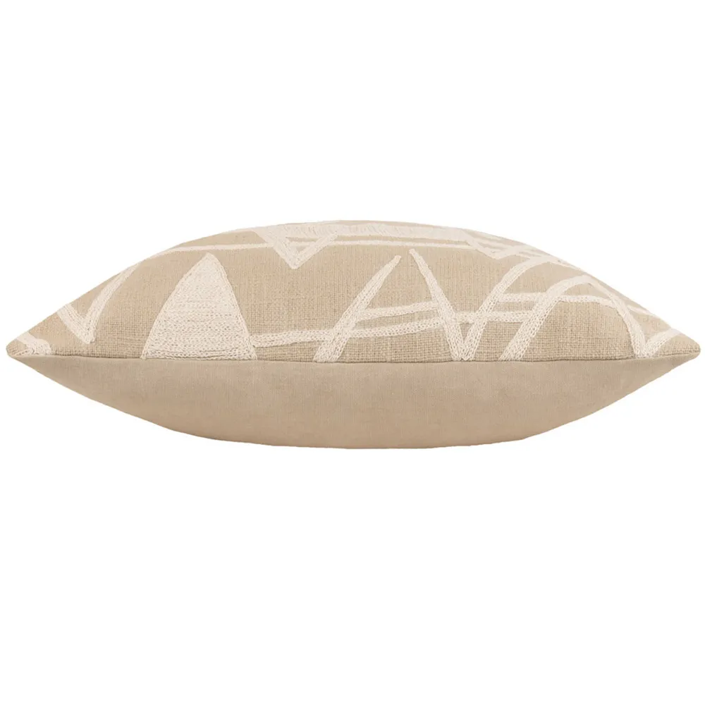 Vannes Tofu Embroidered Cushion - Cotton