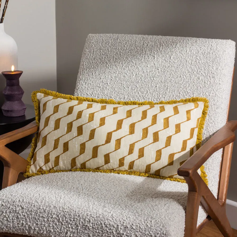 Zabine Geometric Cushion - Honey, Cotton