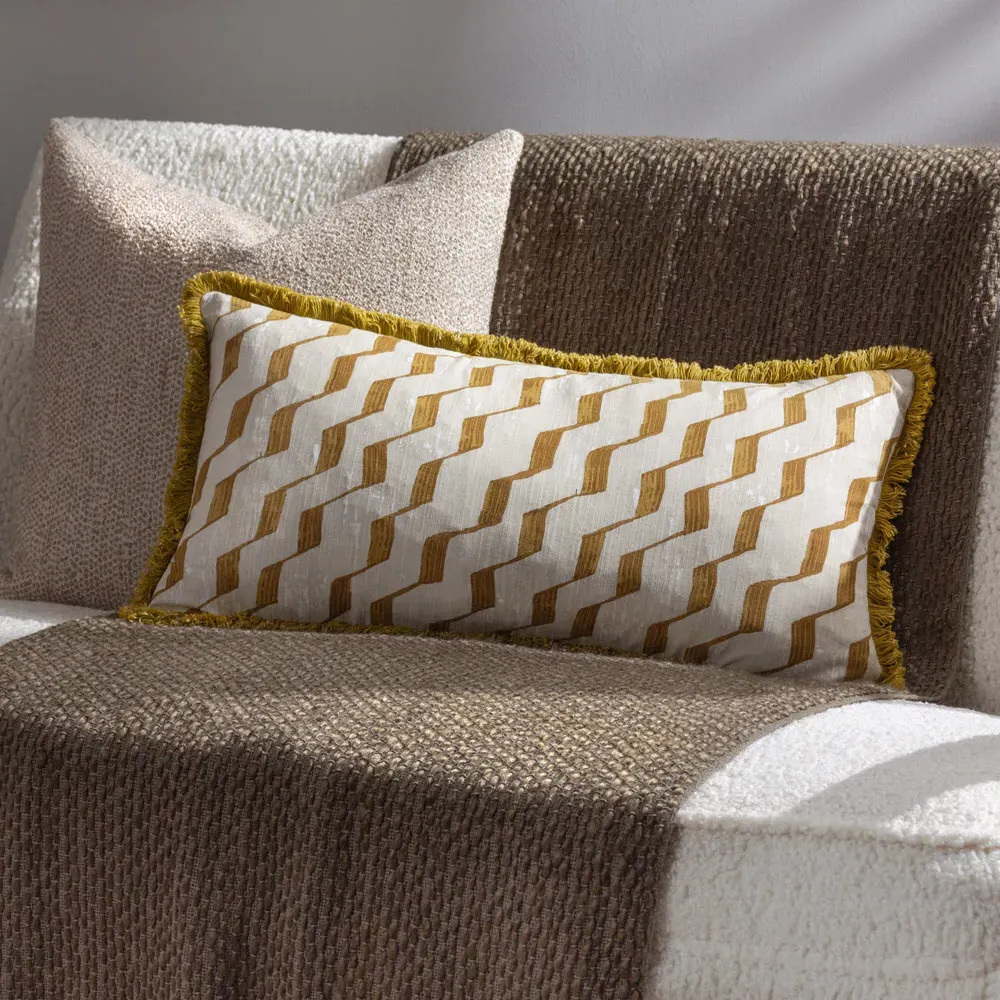 Zabine Geometric Cushion - Honey, Cotton