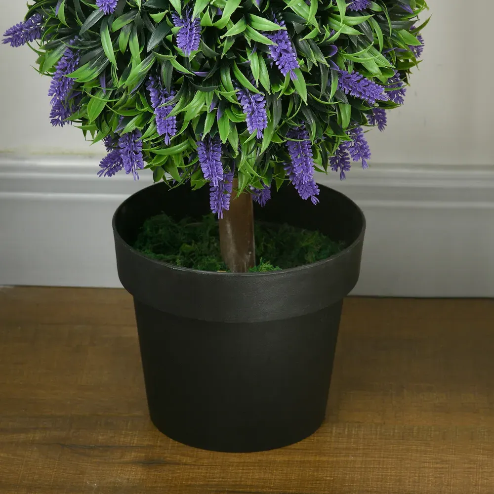 110cm Lavender Ball Tree Artificial Plants 2 Pack - Green