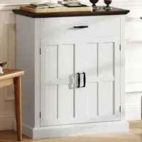 2 Barn Door Sideboard Storage Cabinet - White