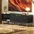 2 Door 2 Shelf TV Unit with Storage - Black