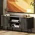2 Door 2 Shelf TV Unit with Storage - Grey