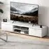2 Door 2 Shelf TV Unit with Storage - White