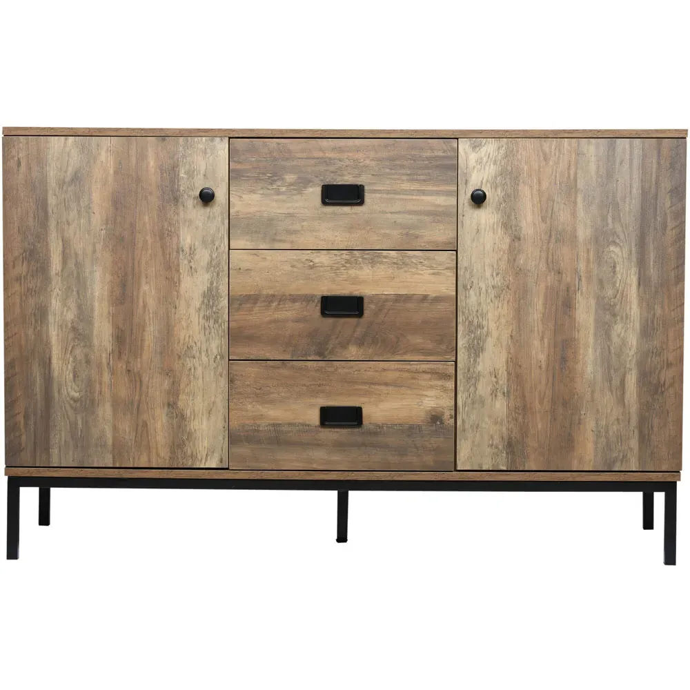 2 Door 3 Drawer Sideboard - Brown