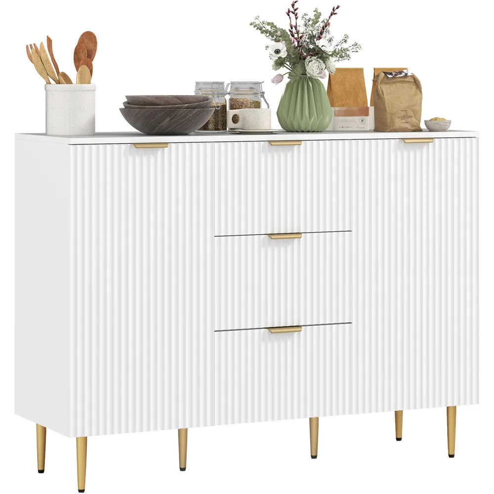 2 Door 3 Drawer Sideboard - White