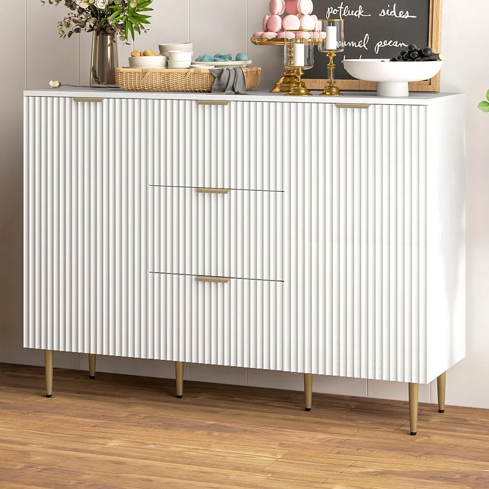 2 Door 3 Drawer Sideboard - White