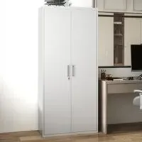 2 Door Lockable Metal Cabinet - White