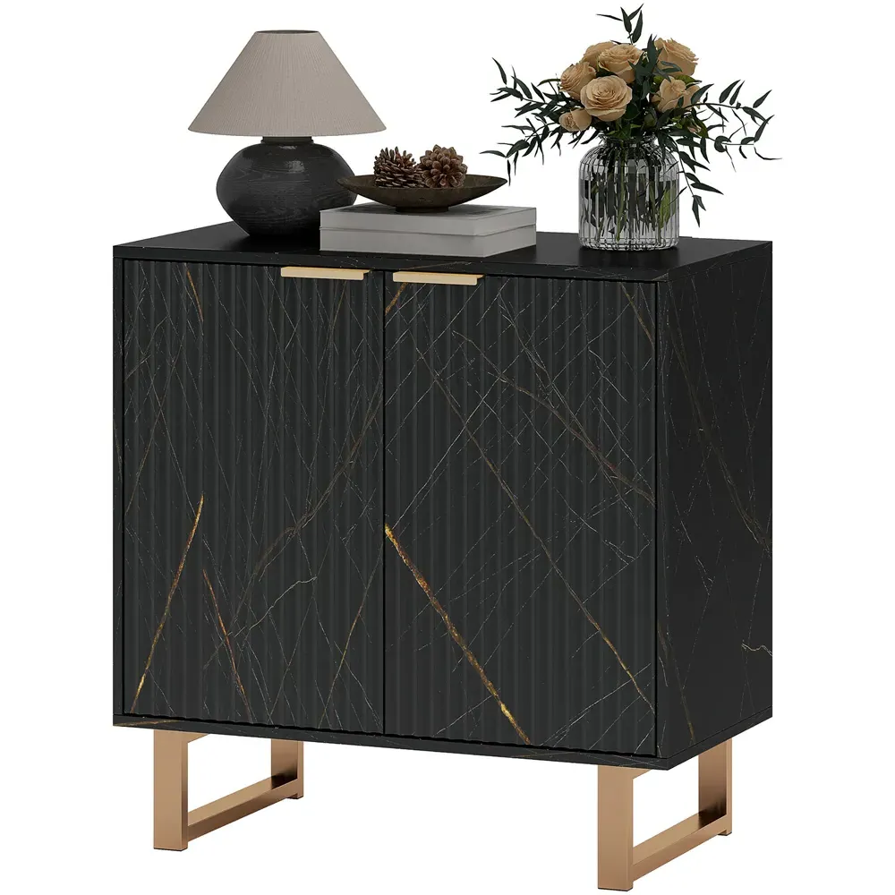 2 Door Sideboard with Adjustable Shelf - Black