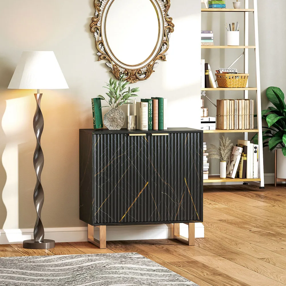 2 Door Sideboard with Adjustable Shelf - Black