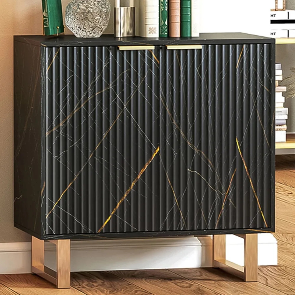 2 Door Sideboard with Adjustable Shelf - Black