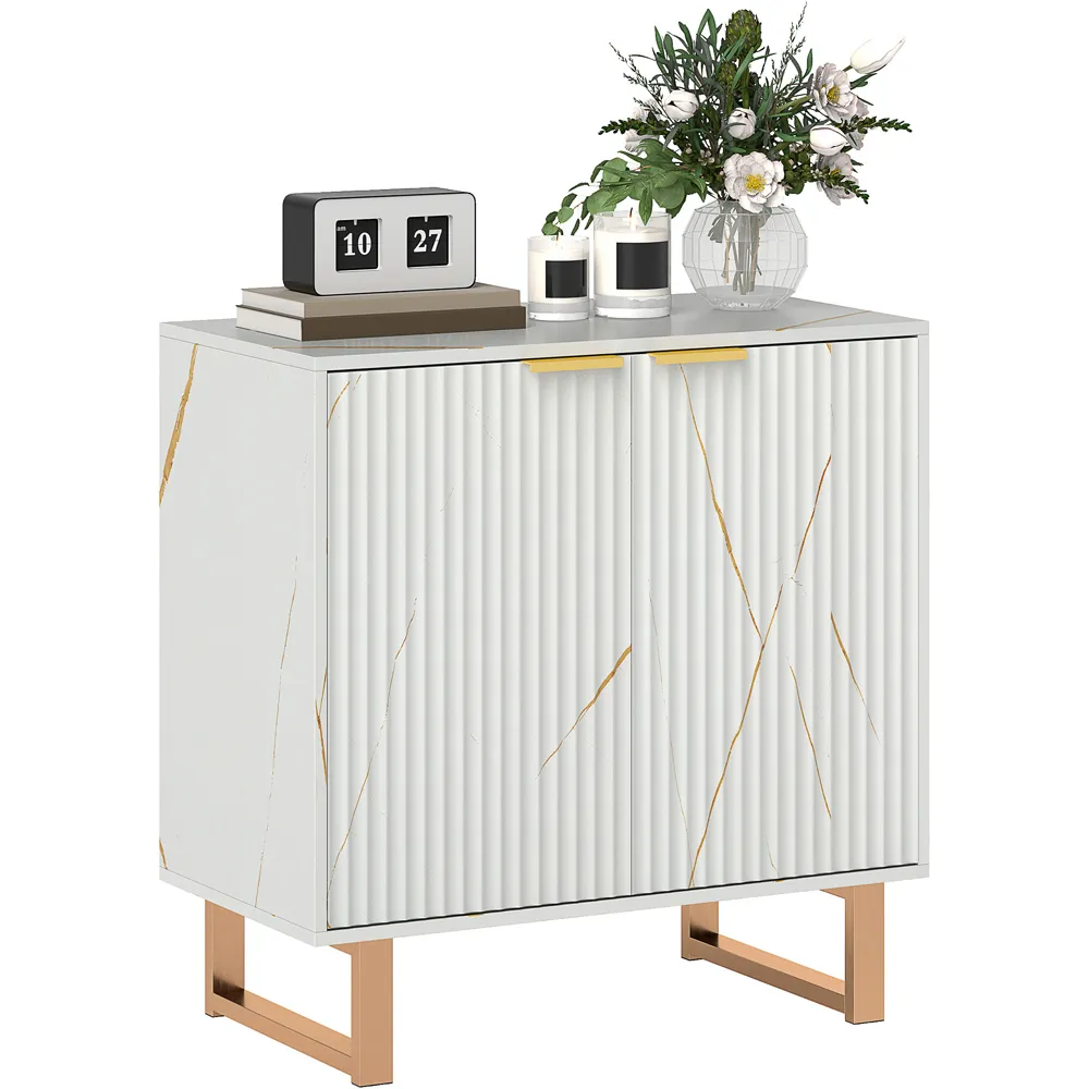 2 Door Sideboard with Adjustable Shelf - White