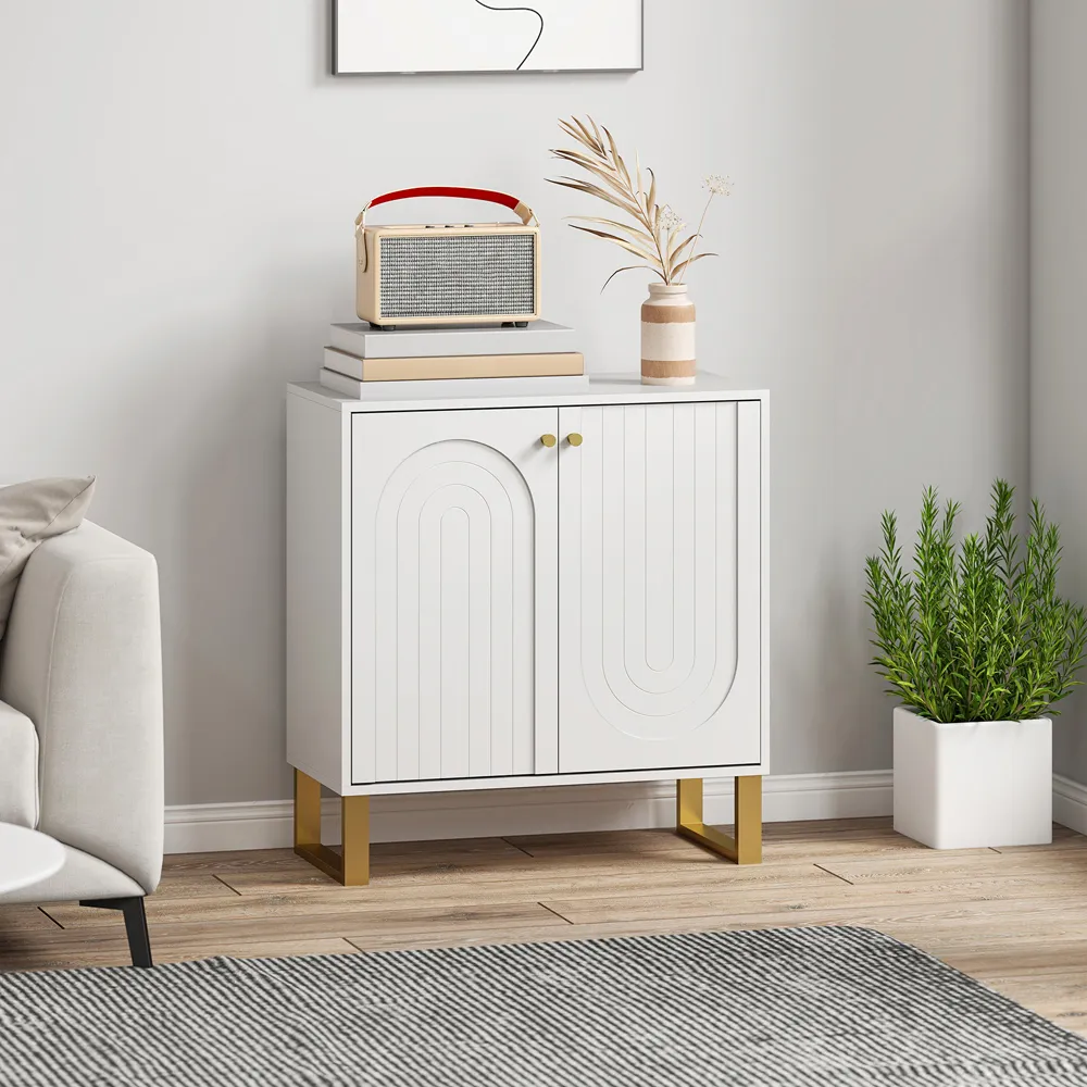 2 Door Sideboard with Adjustable Shelf - White