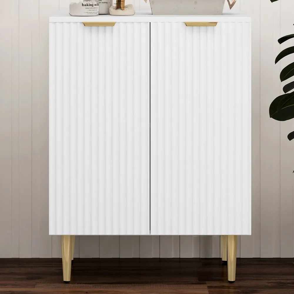 2 Door Sideboard with Adjustable Shelf - White image