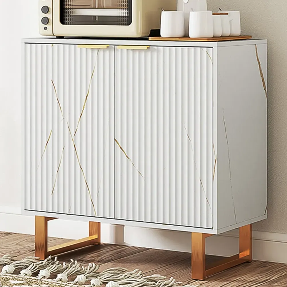 2 Door Sideboard with Adjustable Shelf - White