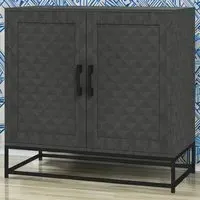 2 Door Storage Cabinet with Adjustable Shelf - Grey