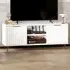 2 Door TV Stand Cabinet with Storage - White