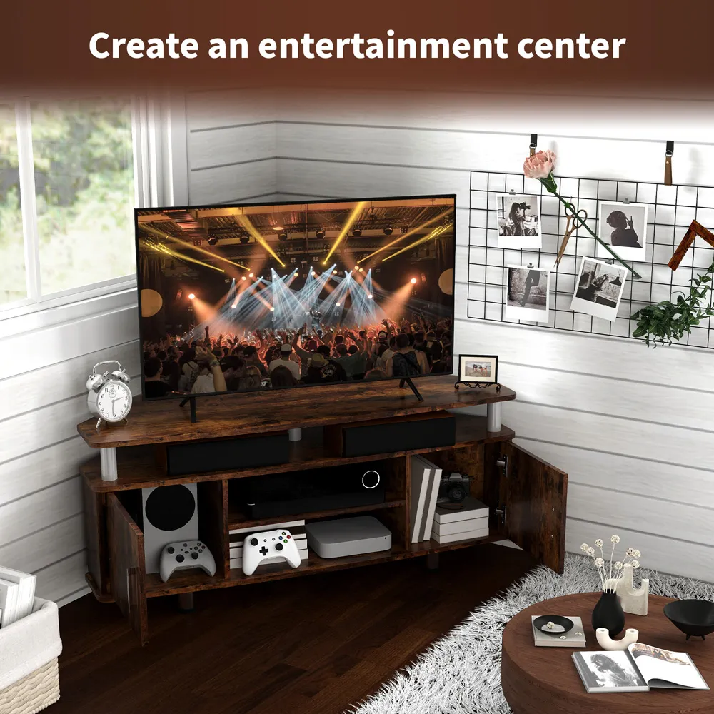 2 Door TV Unit Cabinet - Brown