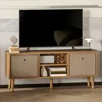 2 Drawer 2 Shelf TV Cabinet - Brown