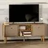 2 Drawer 2 Shelf TV Cabinet - Brown