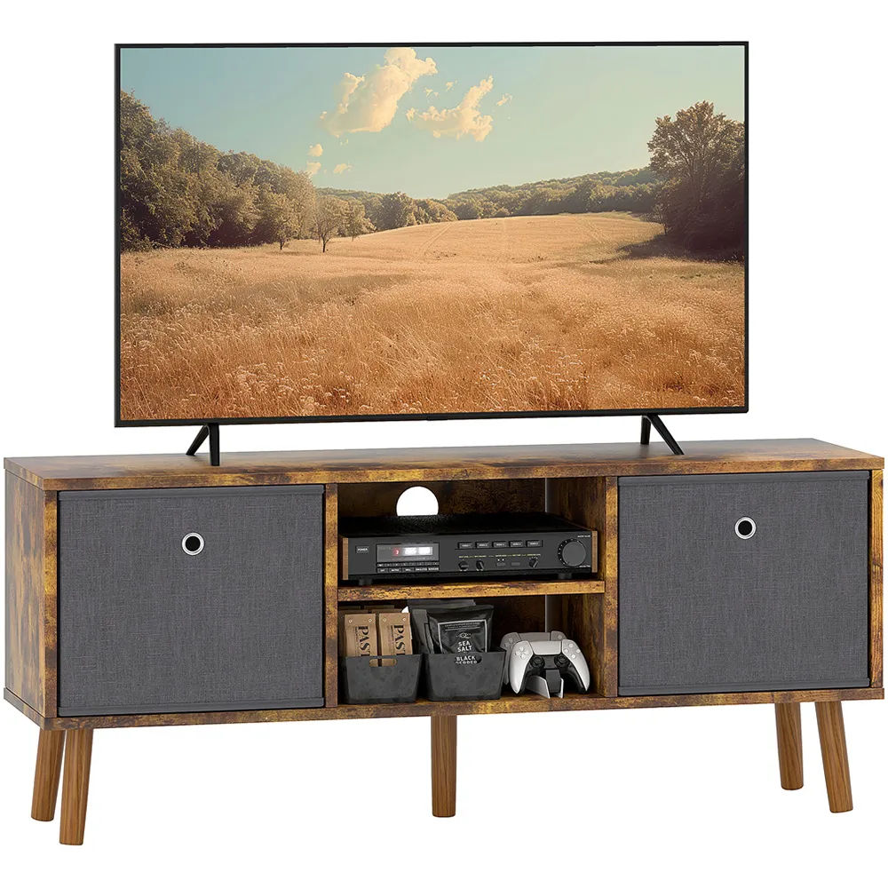 2 Drawer 2 Shelf TV Unit - Brown